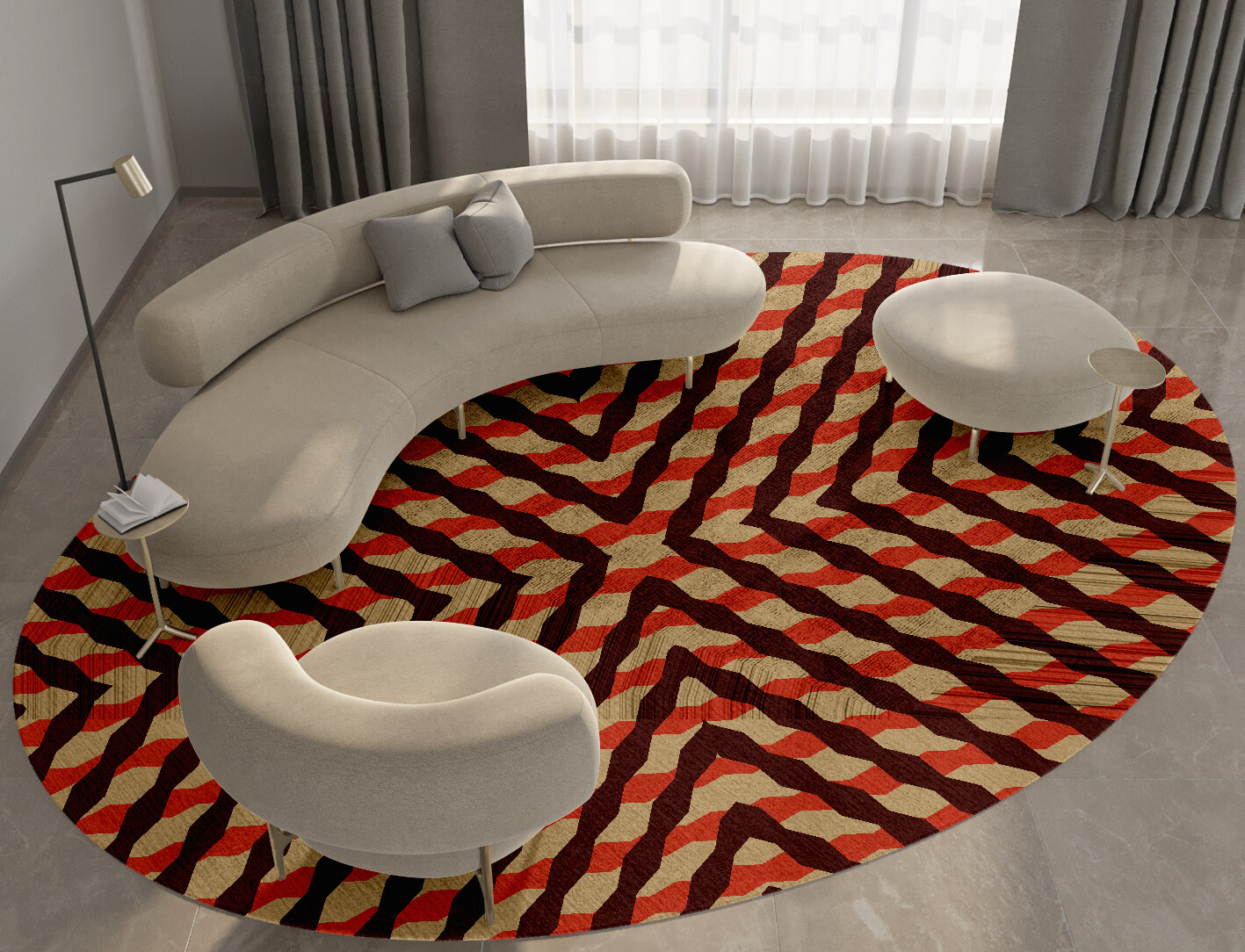 Carrom Geometric Oval Hand Tufted Bamboo Silk Custom Rug by Rug Artisan