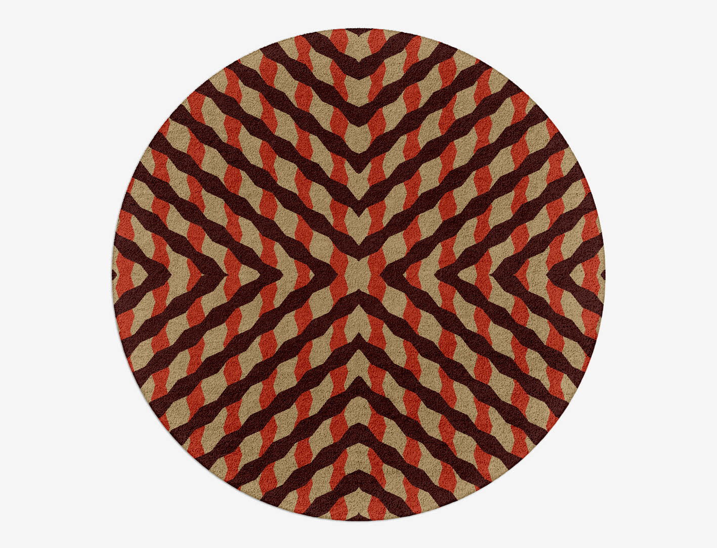 Carrom Geometric Round Hand Tufted Pure Wool Custom Rug by Rug Artisan