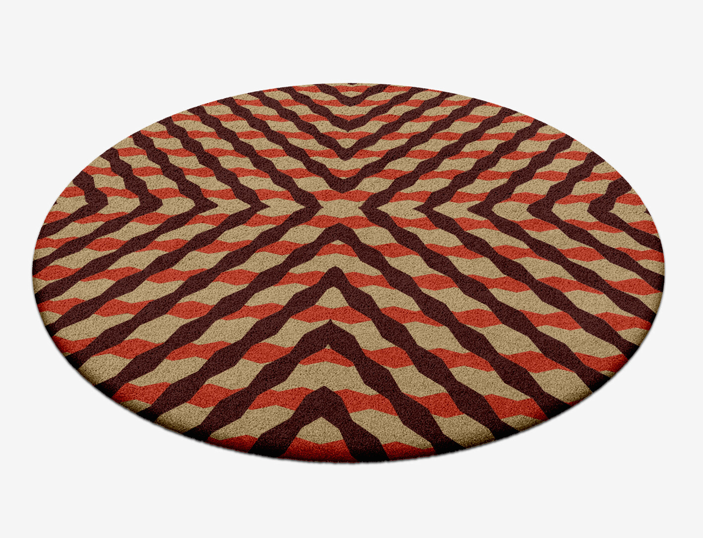 Carrom Geometric Round Hand Tufted Pure Wool Custom Rug by Rug Artisan