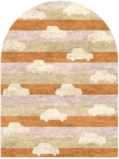 Cars Kids Arch Hand Knotted Bamboo Silk Custom Rug by Rug Artisan