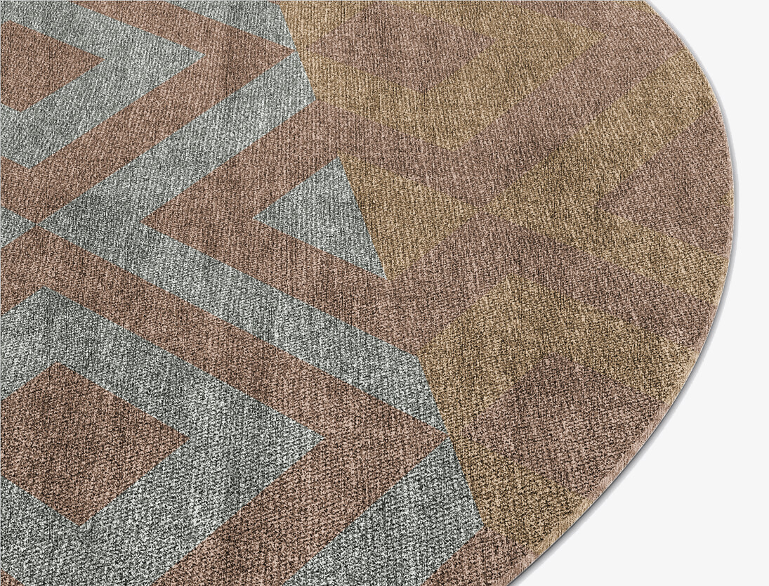 Cast Geometric Oval Flatweave Bamboo Silk Custom Rug by Rug Artisan