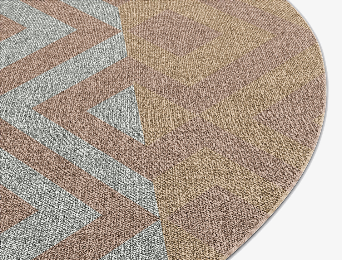 Cast Geometric Round Flatweave New Zealand Wool Custom Rug by Rug Artisan