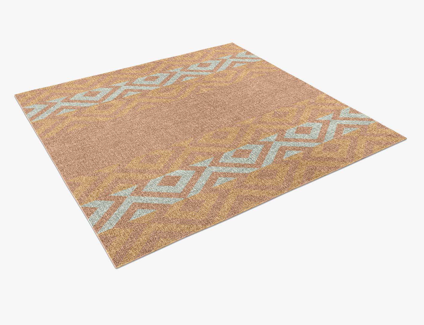 Cast Geometric Square Flatweave New Zealand Wool Custom Rug by Rug Artisan
