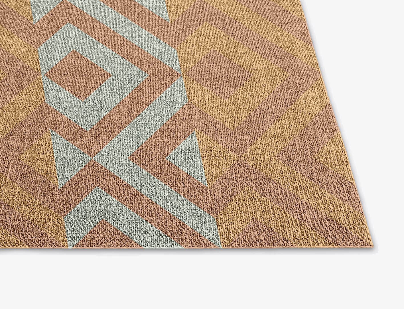 Cast Geometric Square Flatweave New Zealand Wool Custom Rug by Rug Artisan