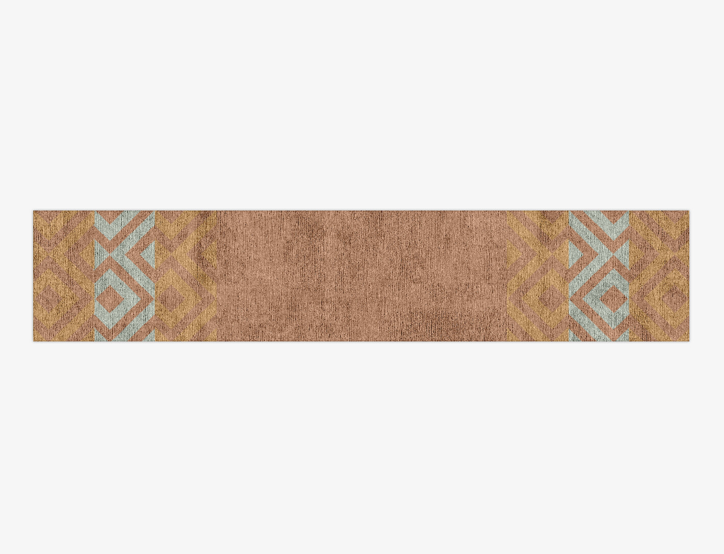 Cast Geometric Runner Hand Knotted Bamboo Silk Custom Rug by Rug Artisan