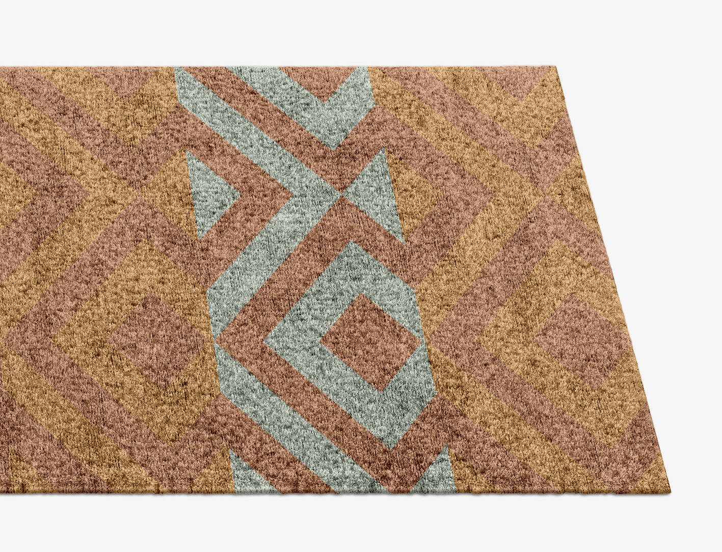 Cast Geometric Runner Hand Knotted Bamboo Silk Custom Rug by Rug Artisan