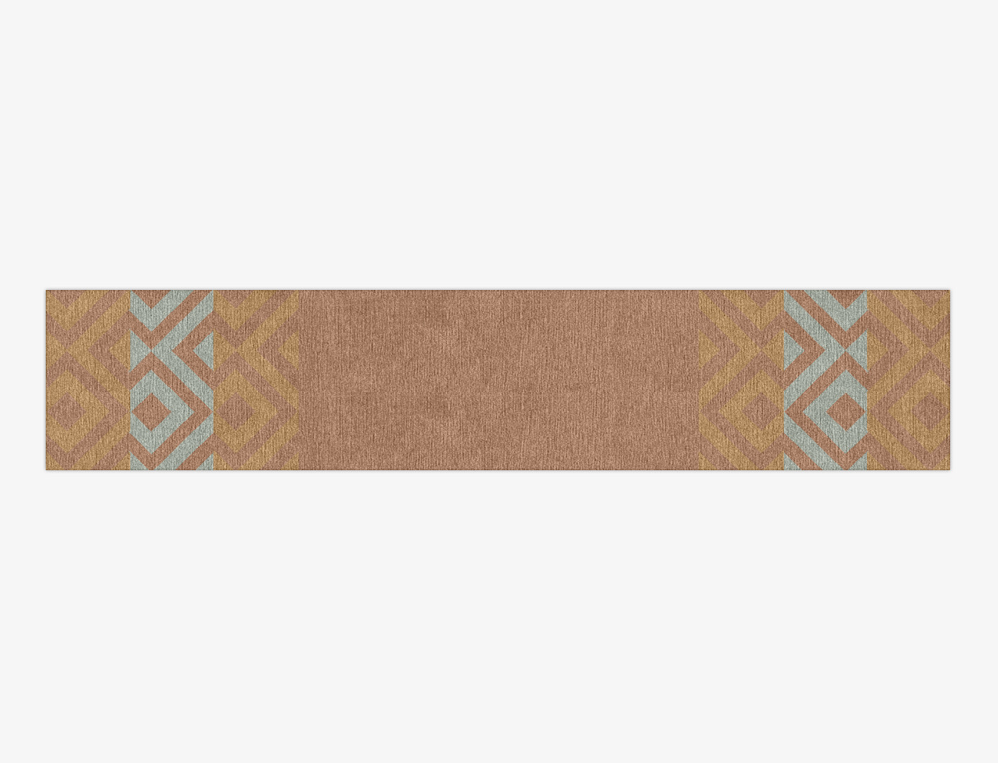 Cast Geometric Runner Hand Knotted Tibetan Wool Custom Rug by Rug Artisan