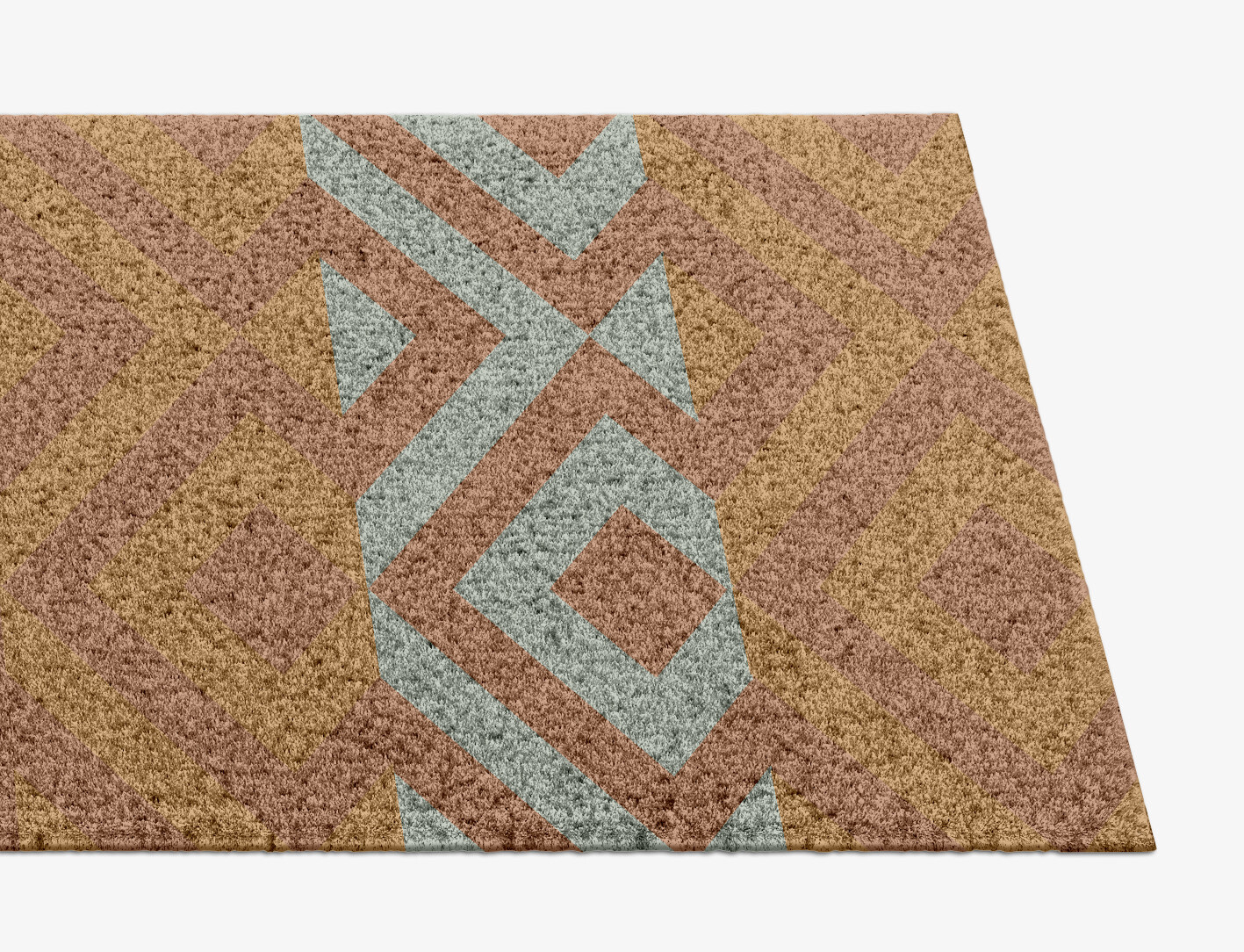 Cast Geometric Runner Hand Knotted Tibetan Wool Custom Rug by Rug Artisan