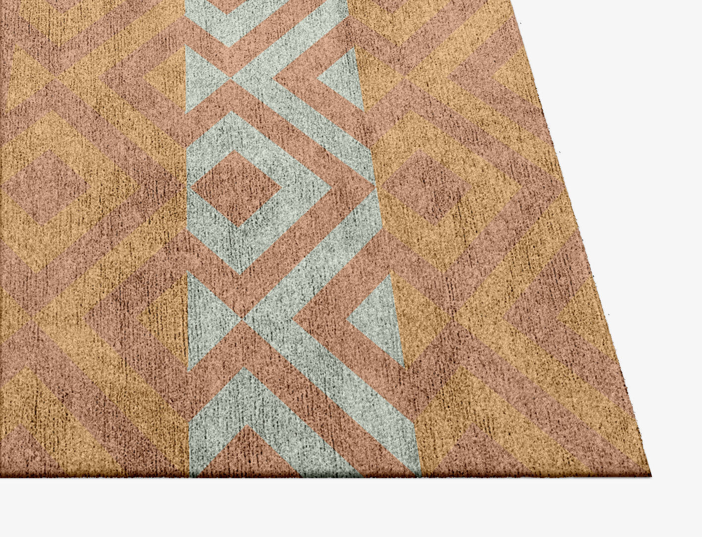Cast Geometric Square Hand Knotted Bamboo Silk Custom Rug by Rug Artisan