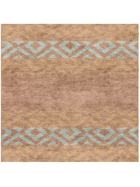 Cast Geometric Square Hand Knotted Bamboo Silk Custom Rug by Rug Artisan