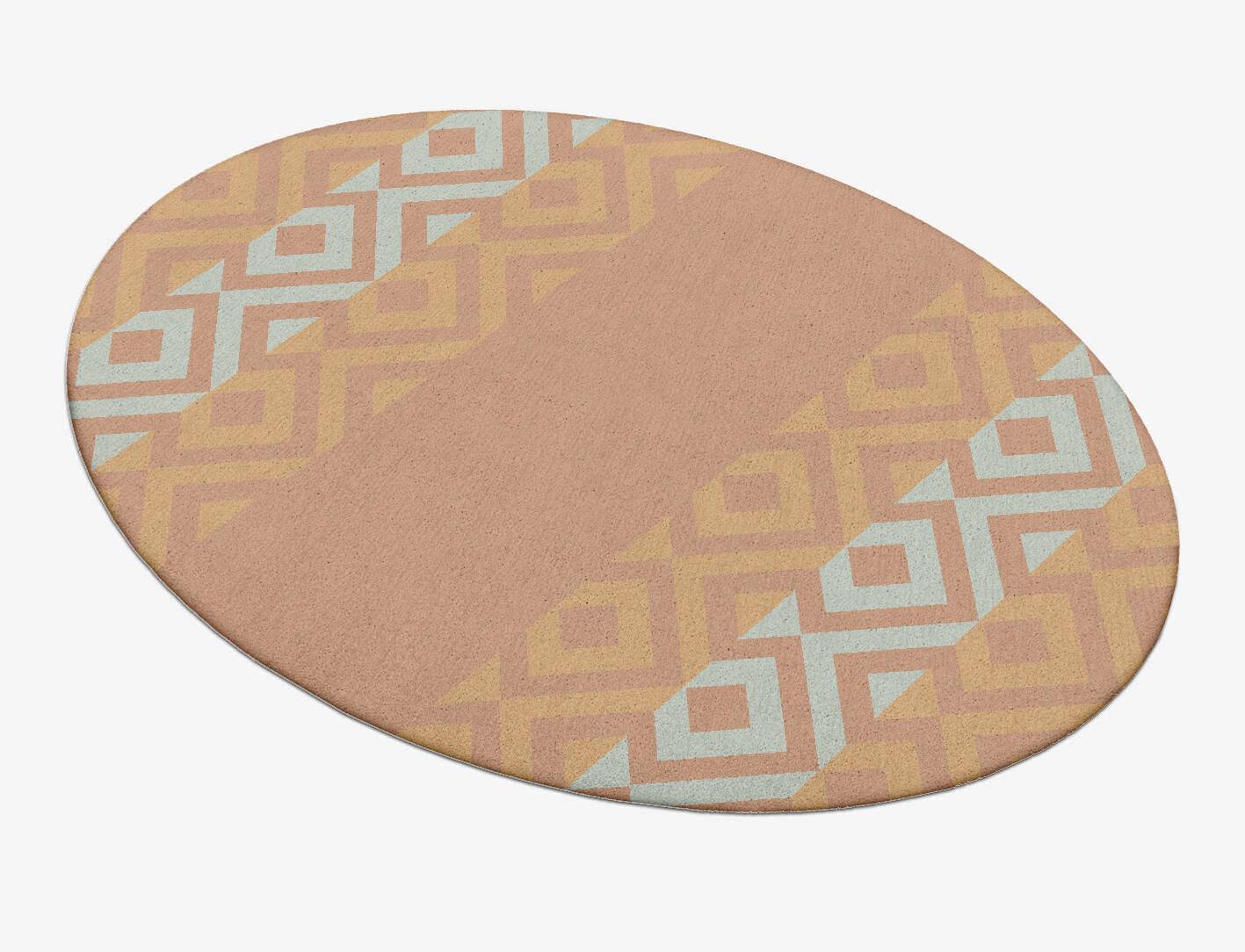 Cast Geometric Oval Hand Tufted Pure Wool Custom Rug by Rug Artisan