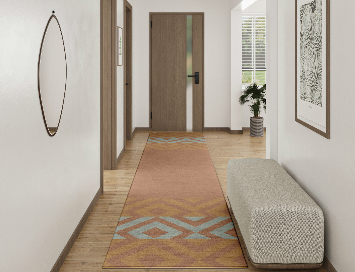 Cast Geometric Runner Hand Tufted Pure Wool Custom Rug by Rug Artisan