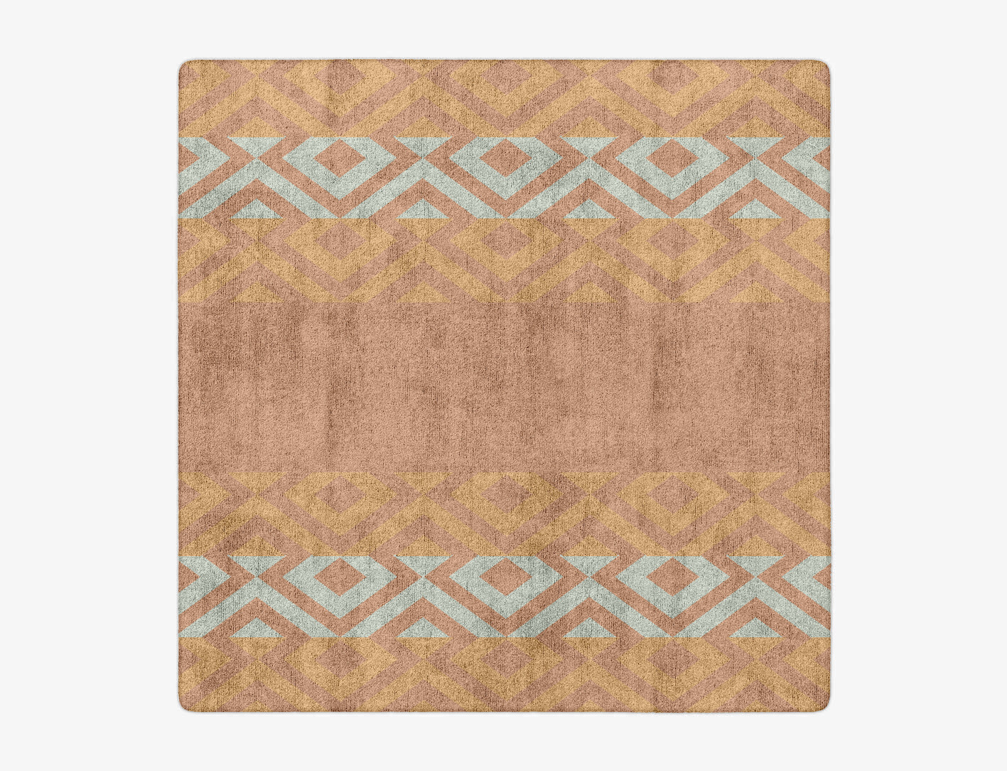 Cast Geometric Square Hand Tufted Bamboo Silk Custom Rug by Rug Artisan