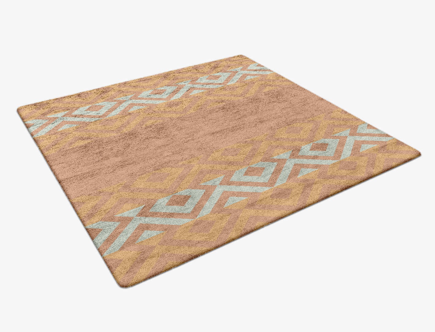 Cast Geometric Square Hand Tufted Bamboo Silk Custom Rug by Rug Artisan