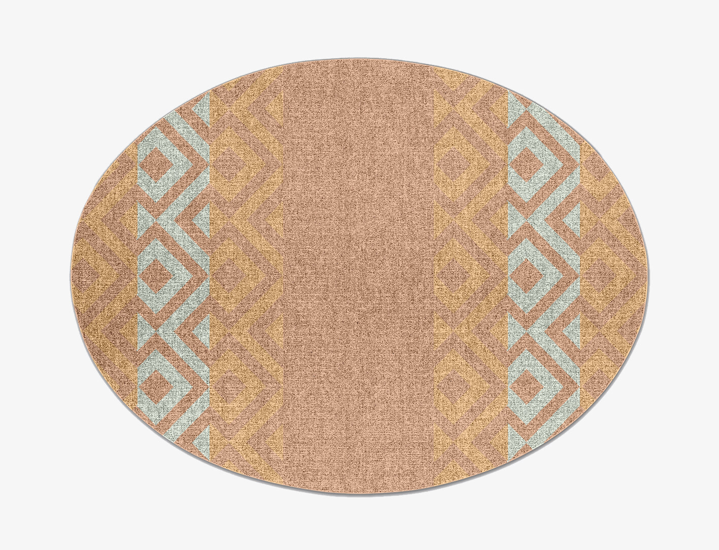 Cast Geometric Oval Outdoor Recycled Yarn Custom Rug by Rug Artisan