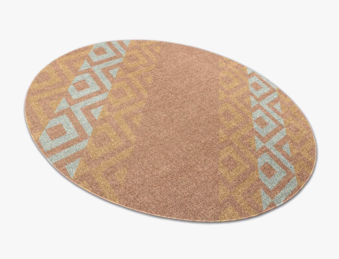 Cast Geometric Oval Outdoor Recycled Yarn Custom Rug by Rug Artisan