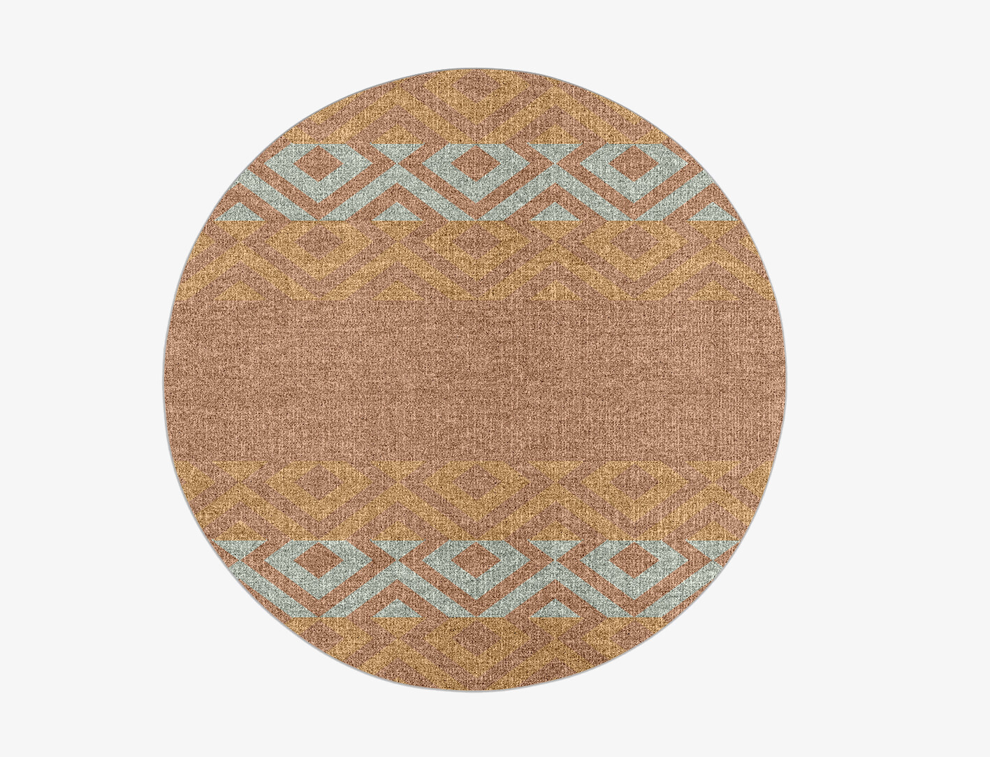 Cast Geometric Round Outdoor Recycled Yarn Custom Rug by Rug Artisan