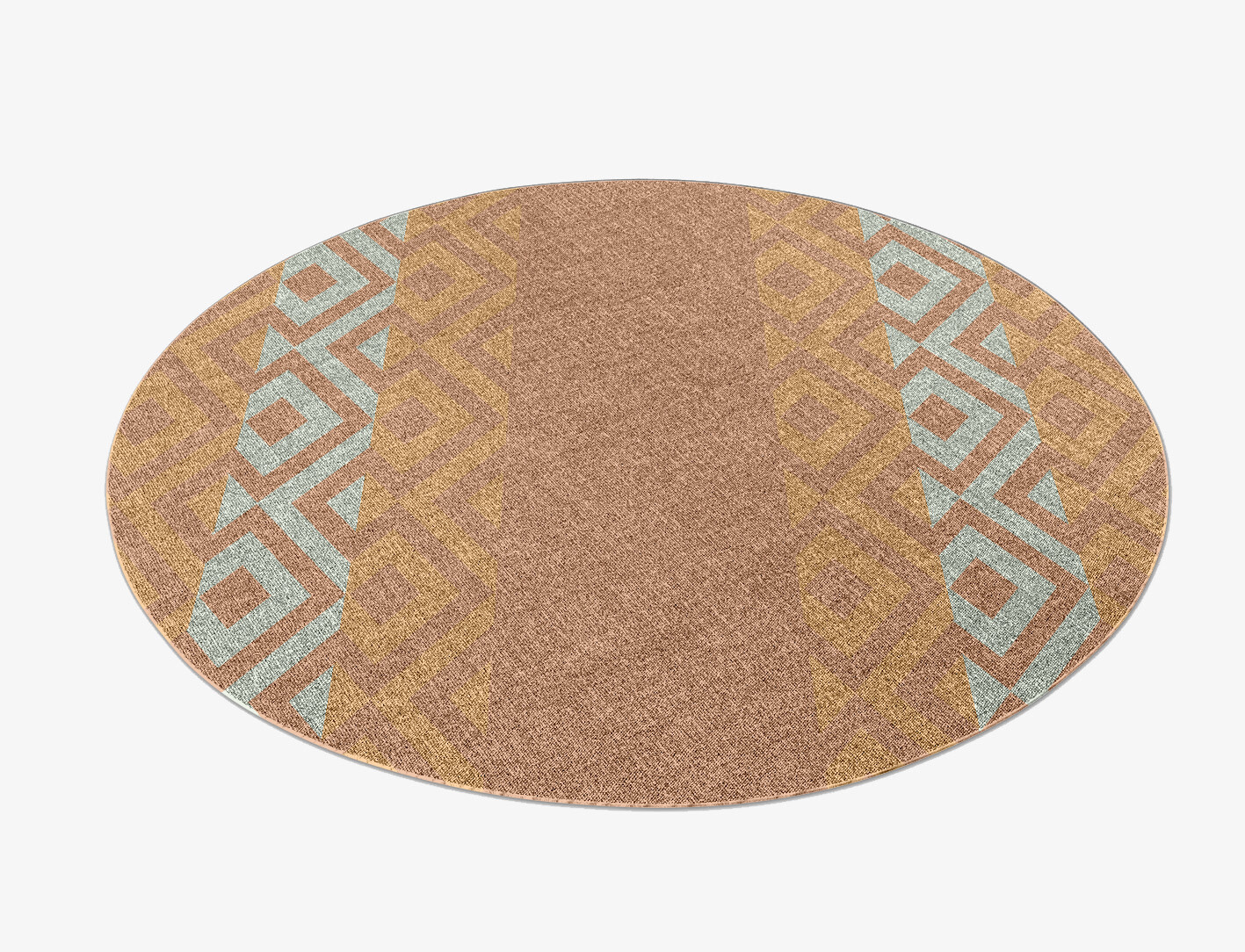 Cast Geometric Round Outdoor Recycled Yarn Custom Rug by Rug Artisan