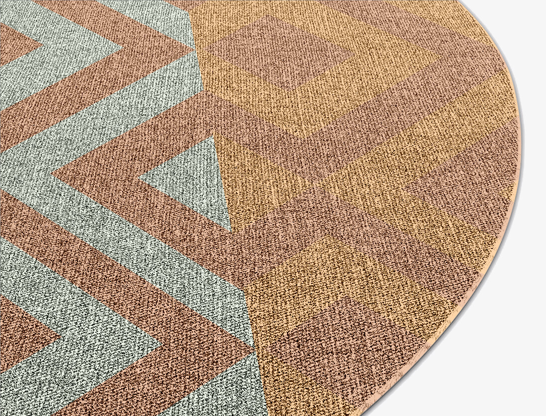 Cast Geometric Round Outdoor Recycled Yarn Custom Rug by Rug Artisan
