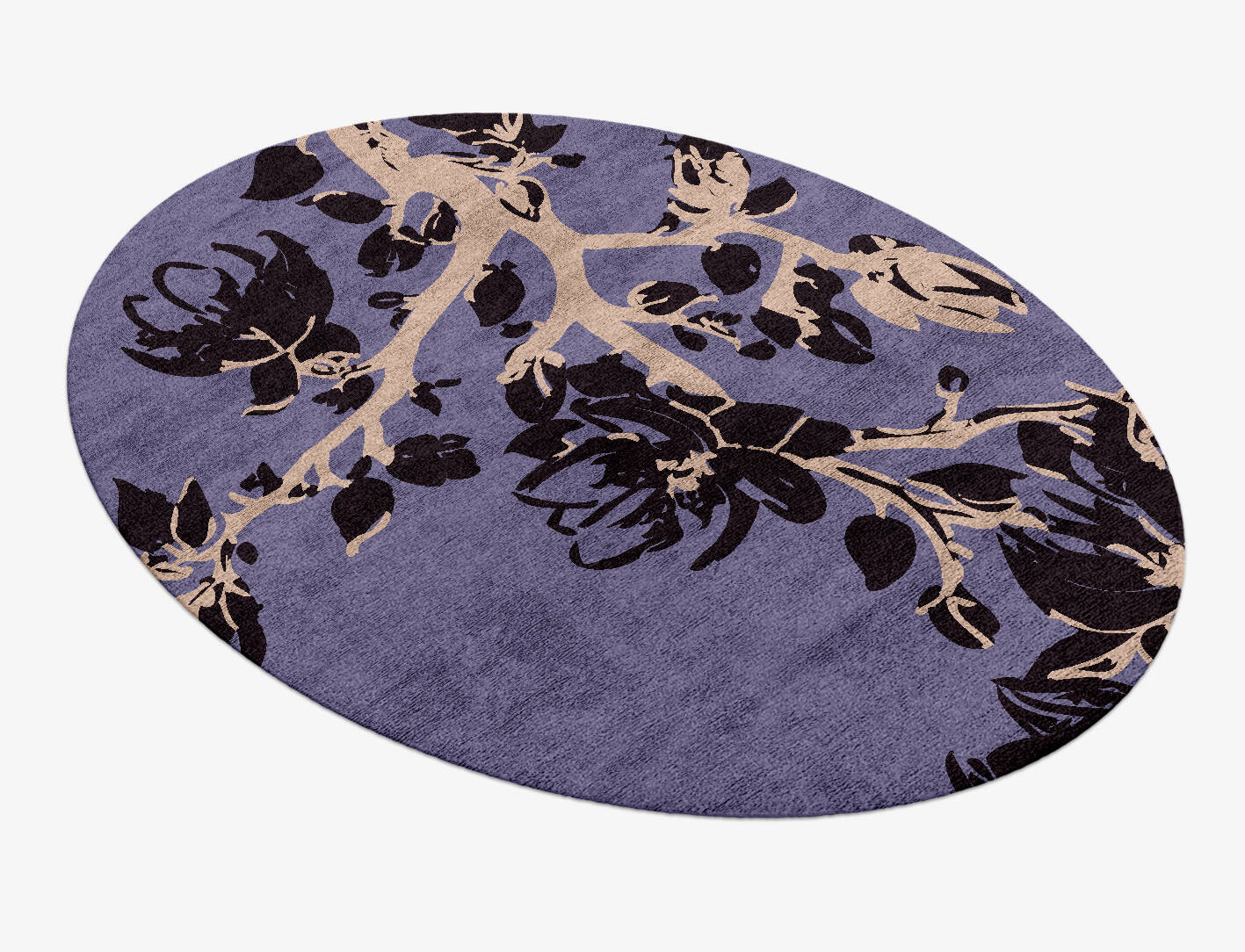 Catkin Floral Oval Hand Knotted Bamboo Silk Custom Rug by Rug Artisan