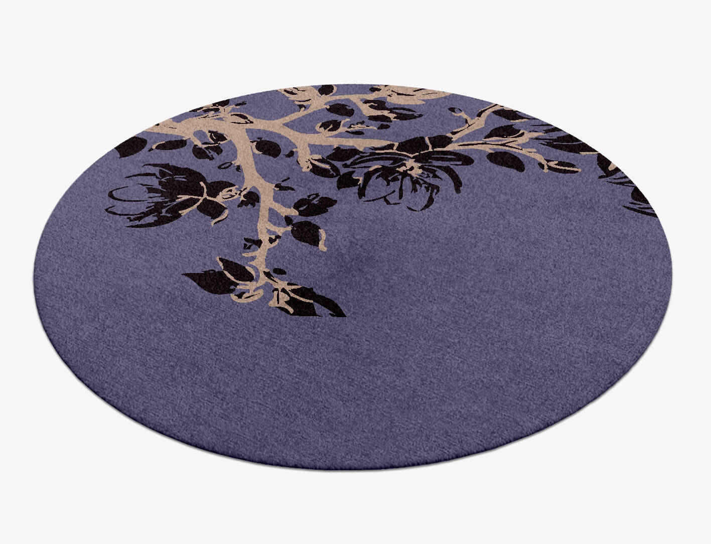 Catkin Floral Round Hand Knotted Tibetan Wool Custom Rug by Rug Artisan