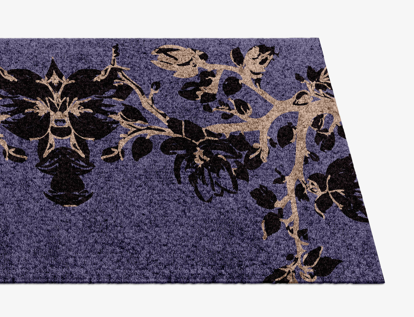 Catkin Floral Runner Hand Knotted Bamboo Silk Custom Rug by Rug Artisan