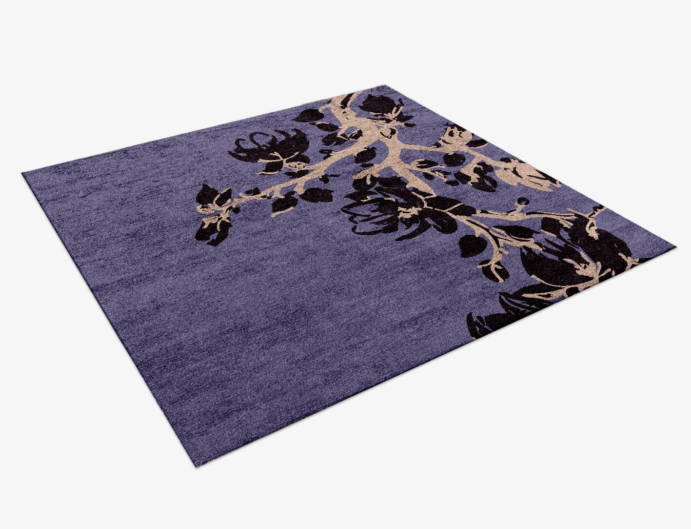 Catkin Floral Square Hand Knotted Bamboo Silk Custom Rug by Rug Artisan