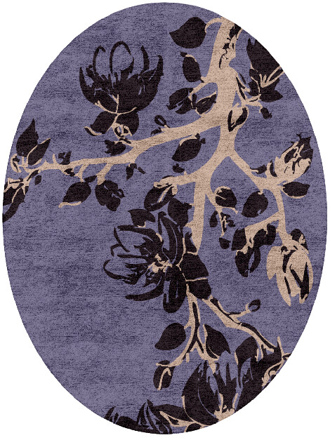 Catkin Floral Oval Hand Tufted Bamboo Silk Custom Rug by Rug Artisan