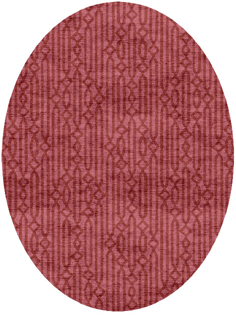 Cellulose Modern Geometrics Oval Hand Knotted Bamboo Silk Custom Rug by Rug Artisan