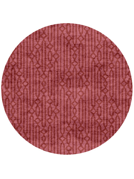 Cellulose Modern Geometrics Round Hand Knotted Bamboo Silk Custom Rug by Rug Artisan