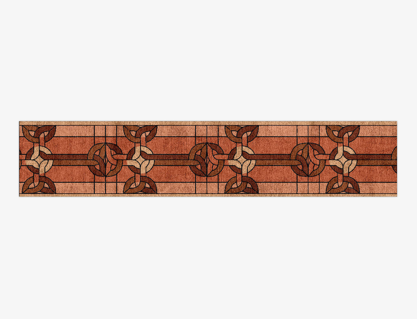 Chain Links Modern Geometrics Runner Hand Knotted Bamboo Silk Custom Rug by Rug Artisan