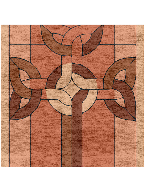 Chain Links Modern Geometrics Square Hand Knotted Bamboo Silk Custom Rug by Rug Artisan