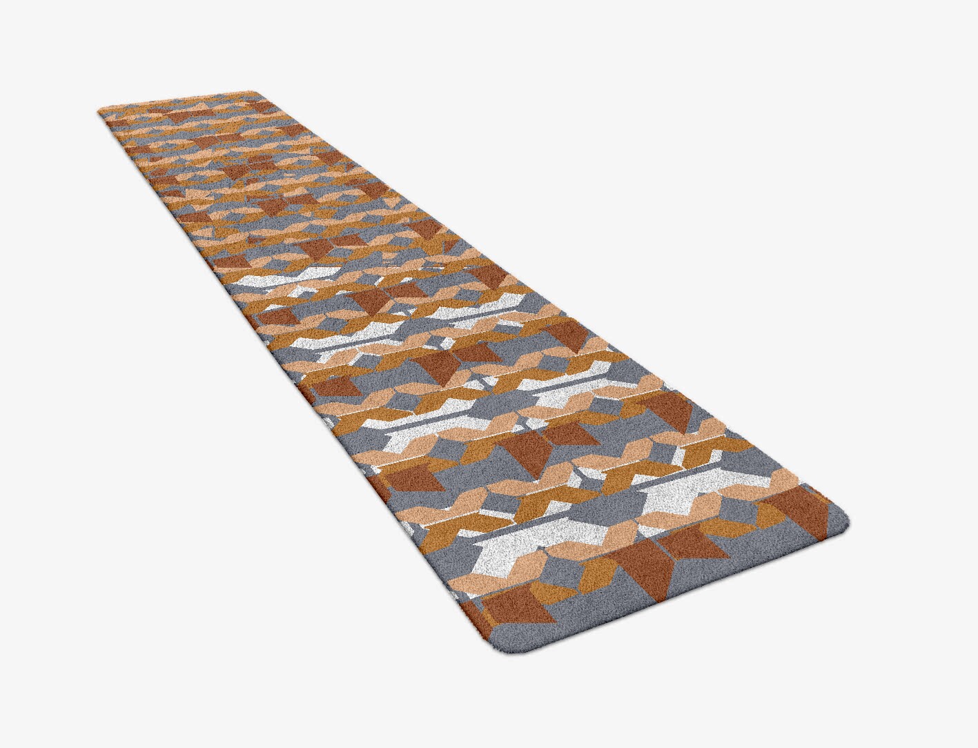Chains Geometric Runner Hand Tufted Pure Wool Custom Rug by Rug Artisan