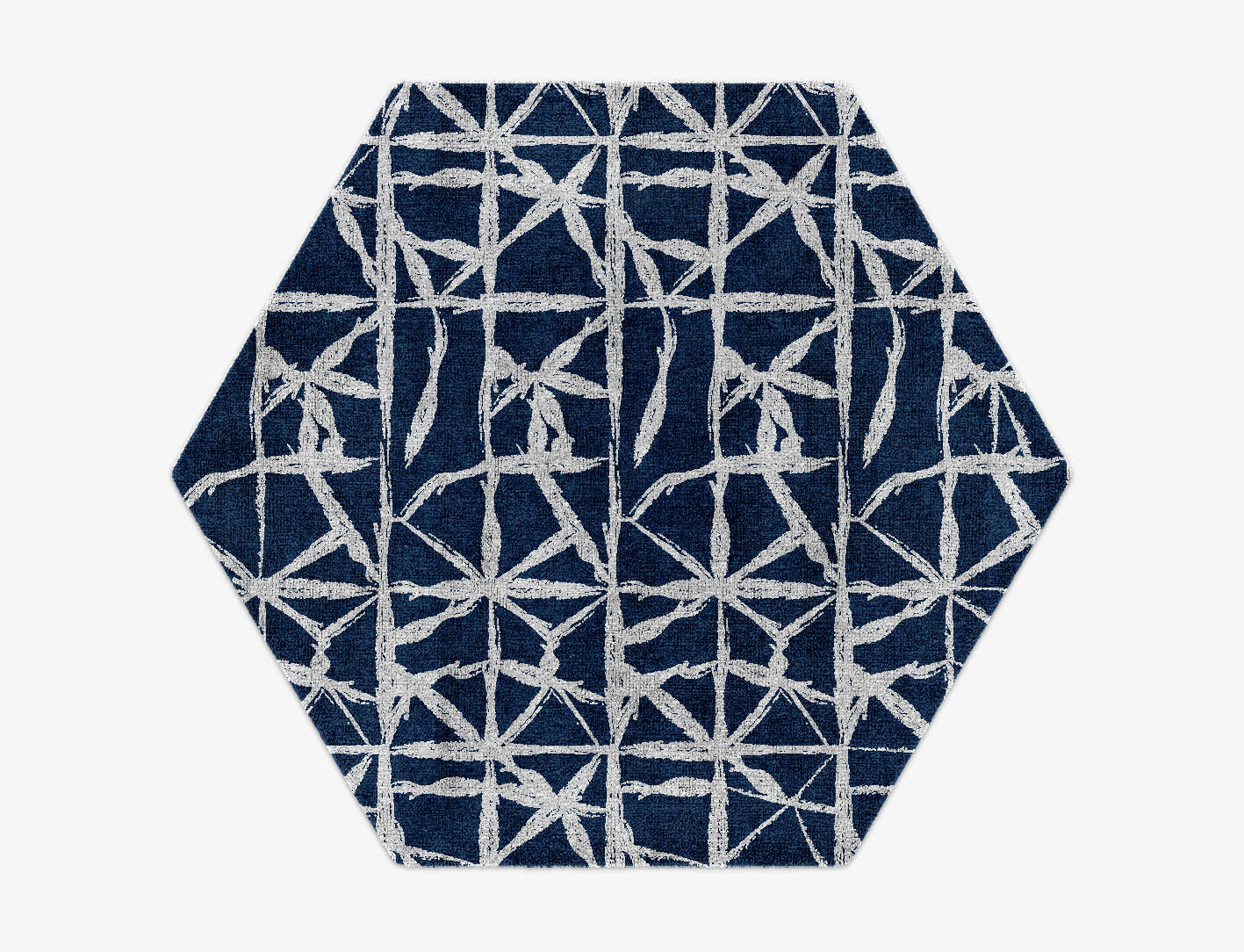 Chalk Batik Hexagon Hand Knotted Bamboo Silk Custom Rug by Rug Artisan