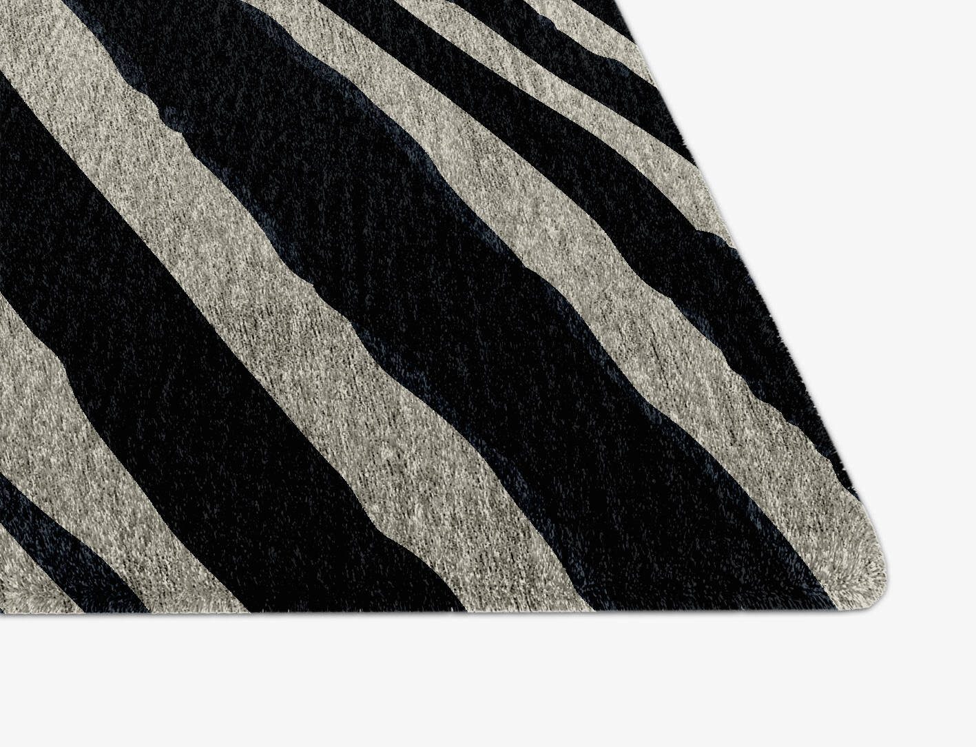 Chalk Stripes Monochrome Arch Hand Knotted Bamboo Silk Custom Rug by Rug Artisan