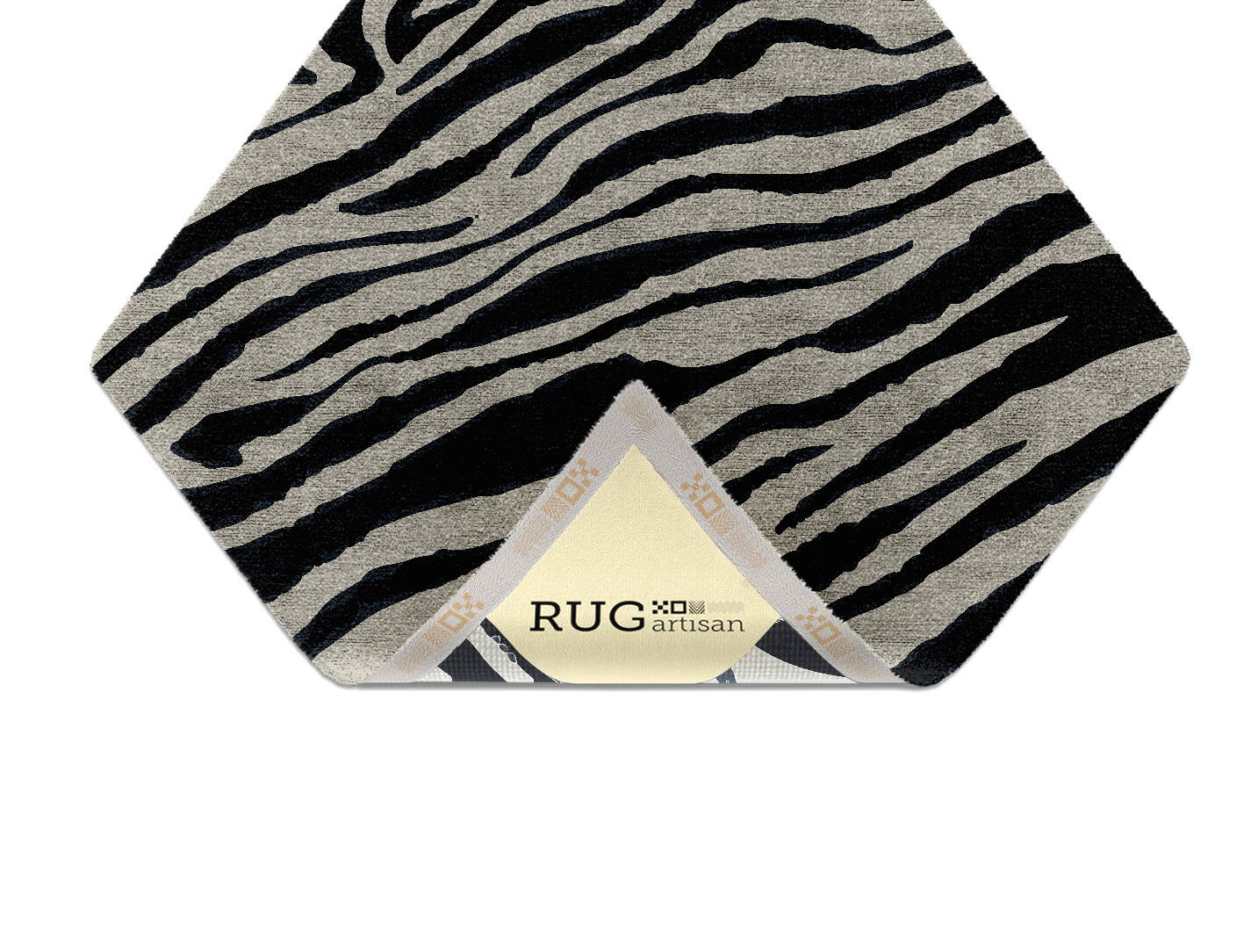Chalk Stripes Monochrome Diamond Hand Knotted Bamboo Silk Custom Rug by Rug Artisan