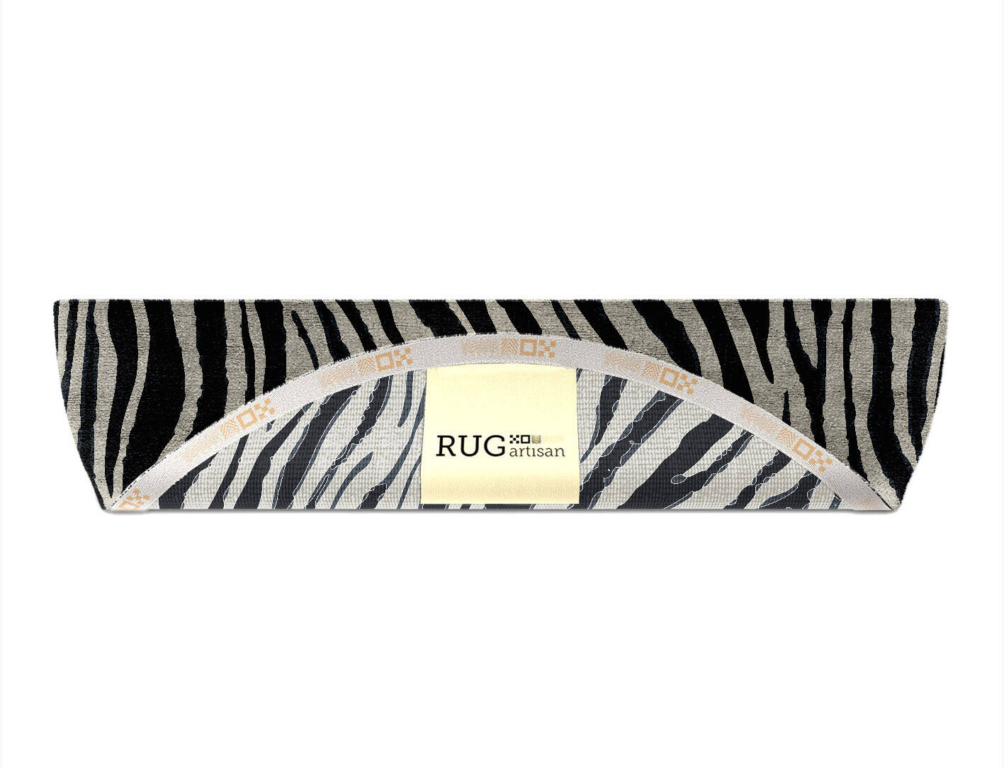 Chalk Stripes Monochrome Halfmoon Hand Knotted Bamboo Silk Custom Rug by Rug Artisan