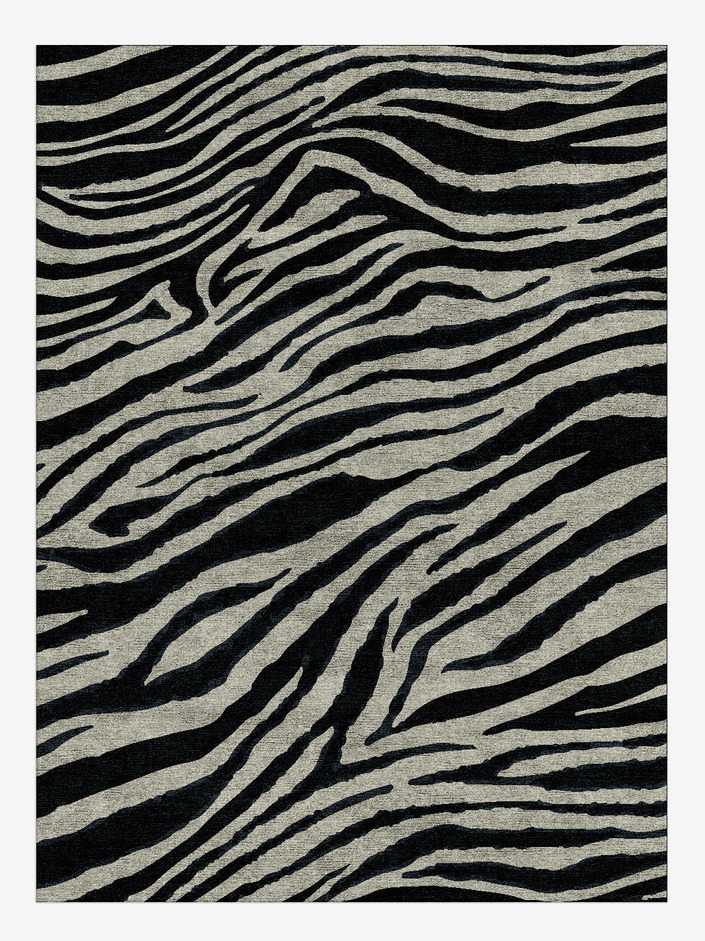 Chalk Stripes Monochrome Rectangle Hand Knotted Bamboo Silk Custom Rug by Rug Artisan