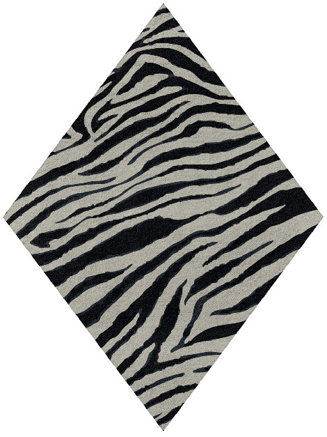 Chalk Stripes Monochrome Diamond Hand Tufted Pure Wool Custom Rug by Rug Artisan