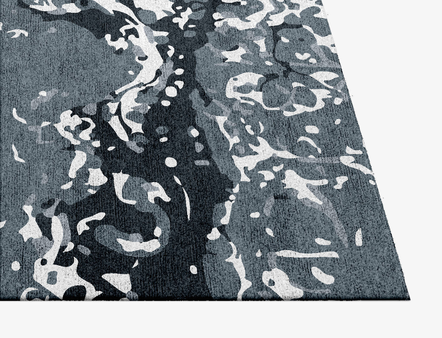 Chaos Greys Monochrome Square Hand Knotted Bamboo Silk Custom Rug by Rug Artisan