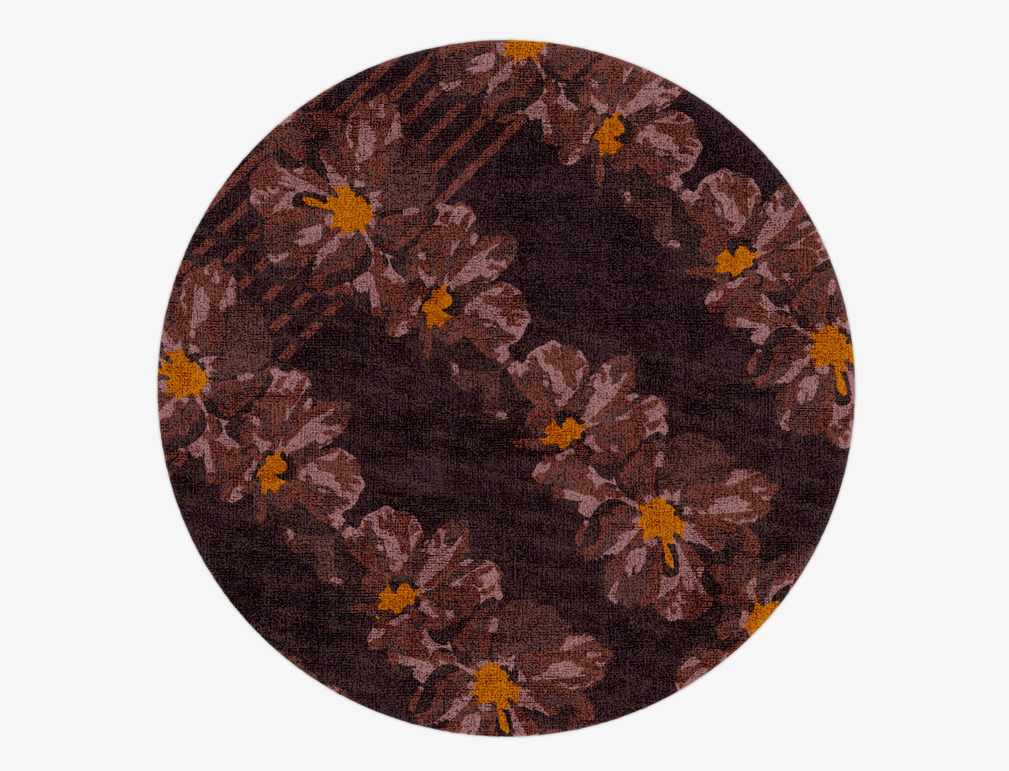 Chaplet Floral Round Hand Knotted Bamboo Silk Custom Rug by Rug Artisan