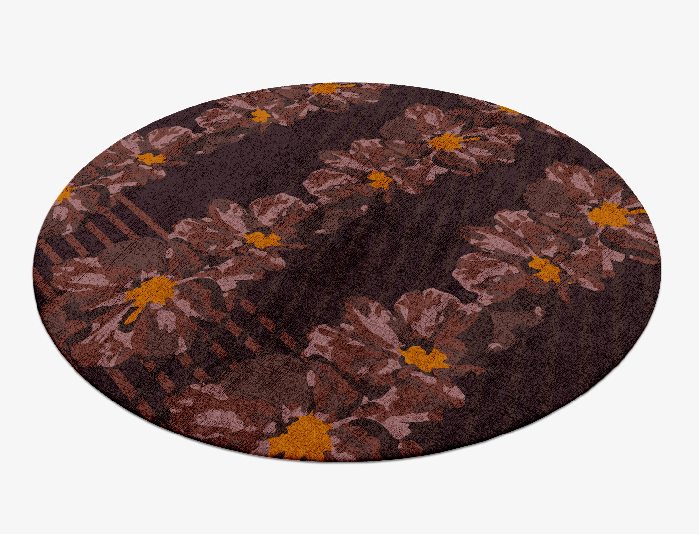 Chaplet Floral Round Hand Knotted Bamboo Silk Custom Rug by Rug Artisan