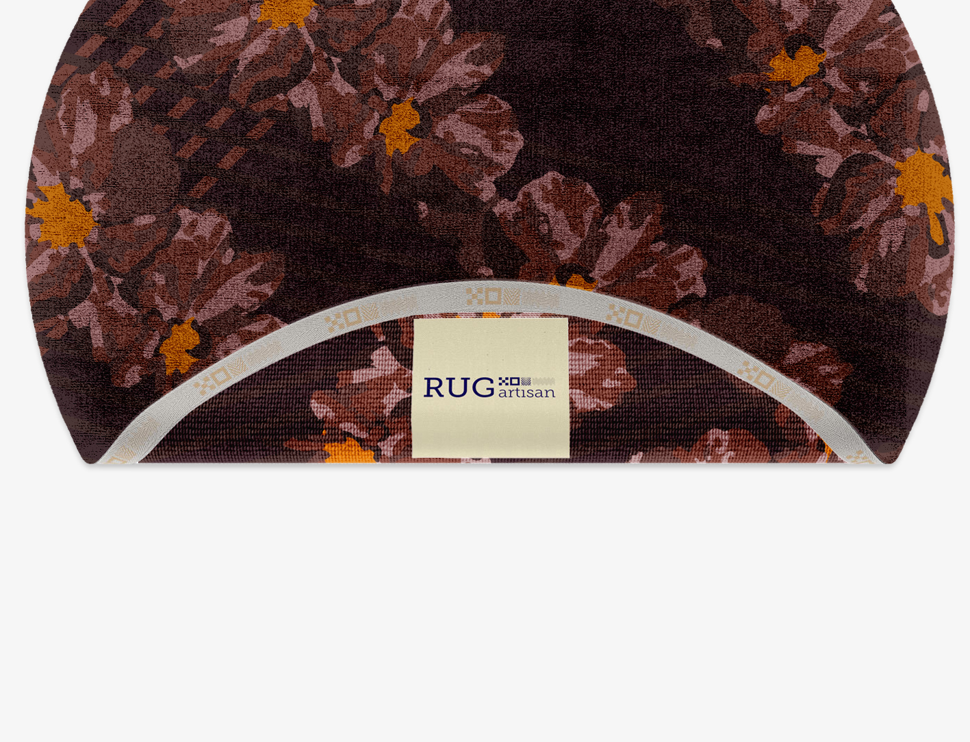 Chaplet Floral Round Hand Knotted Bamboo Silk Custom Rug by Rug Artisan