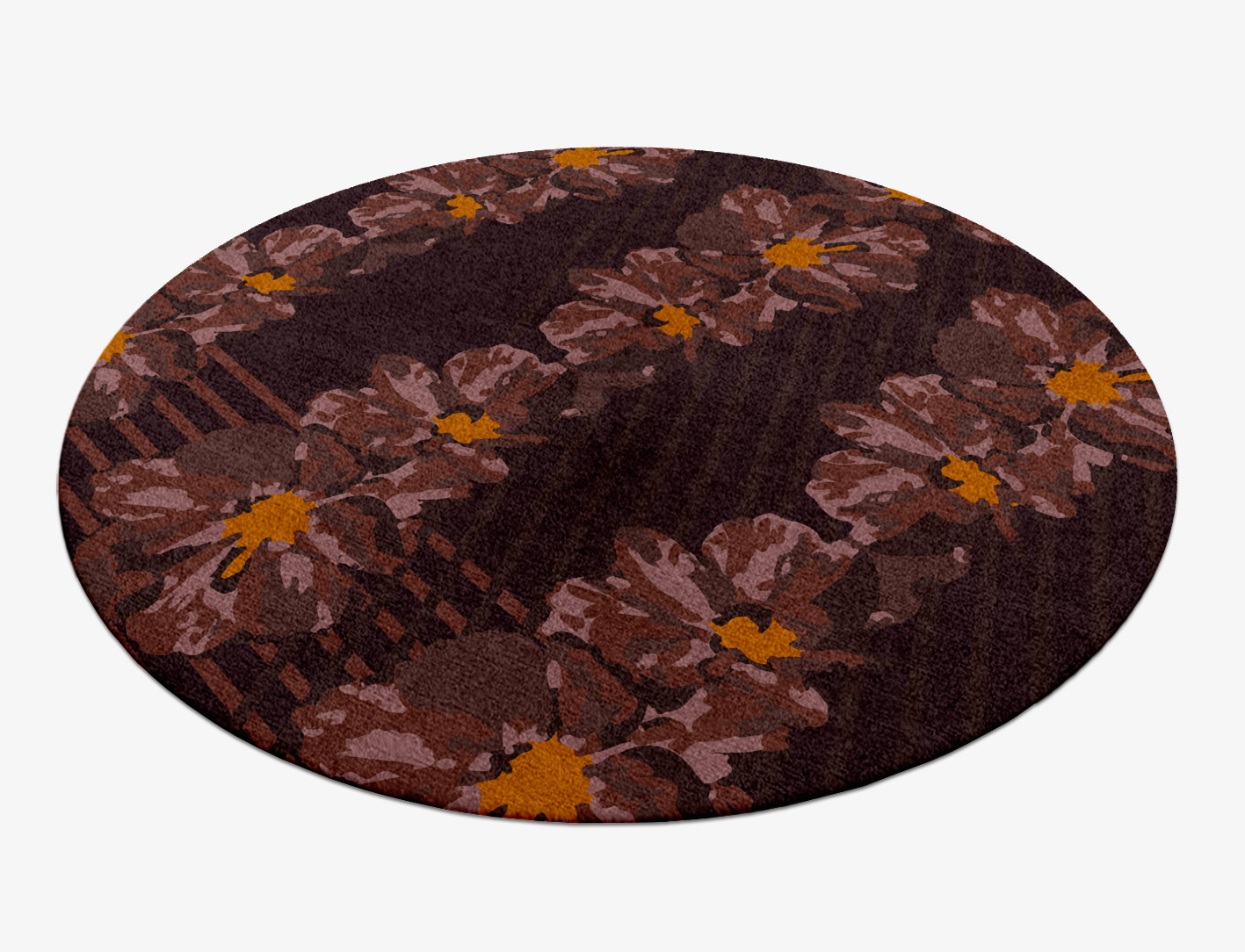 Chaplet Floral Round Hand Knotted Tibetan Wool Custom Rug by Rug Artisan
