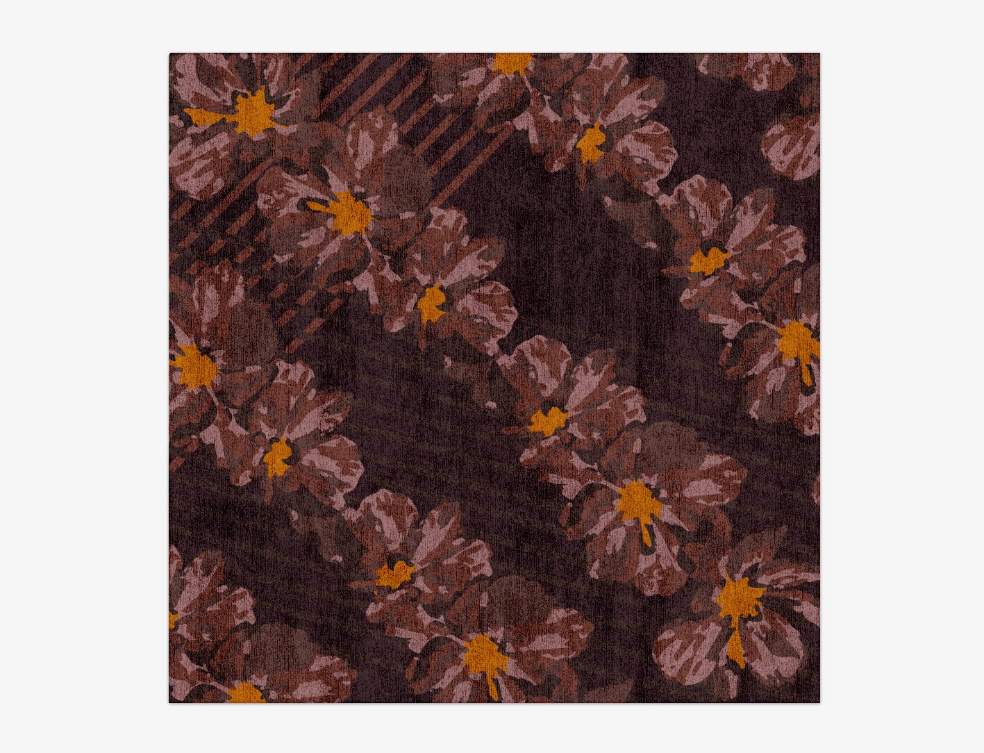 Chaplet Floral Square Hand Knotted Bamboo Silk Custom Rug by Rug Artisan