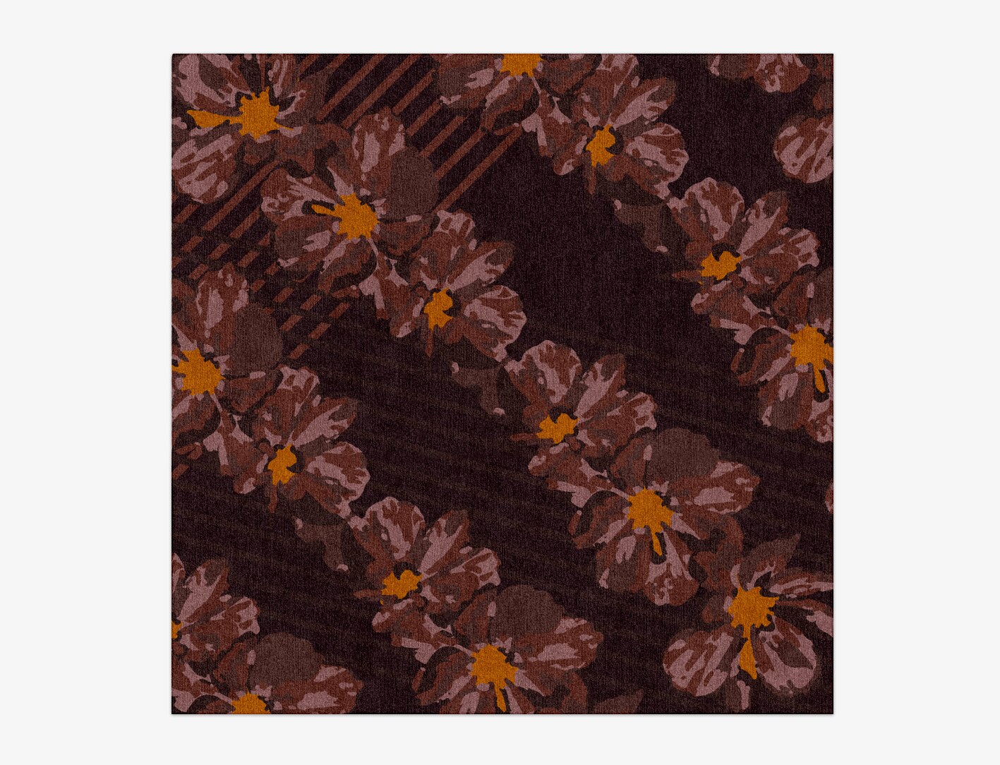 Chaplet Floral Square Hand Knotted Tibetan Wool Custom Rug by Rug Artisan