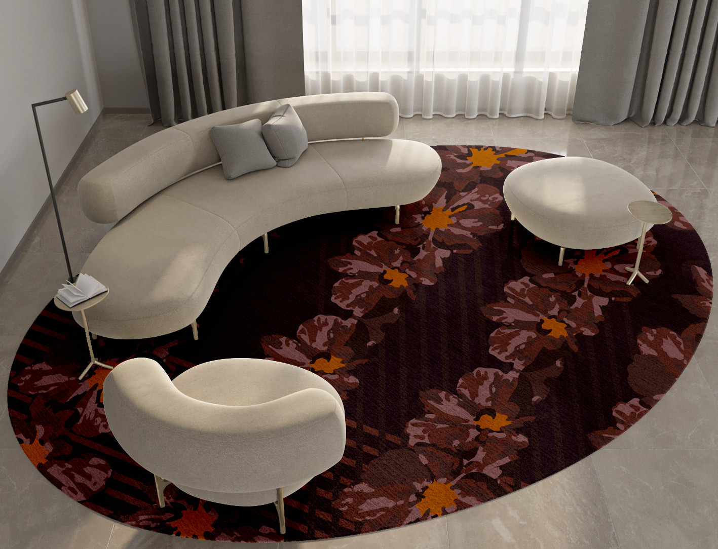 Chaplet Floral Oval Hand Tufted Pure Wool Custom Rug by Rug Artisan