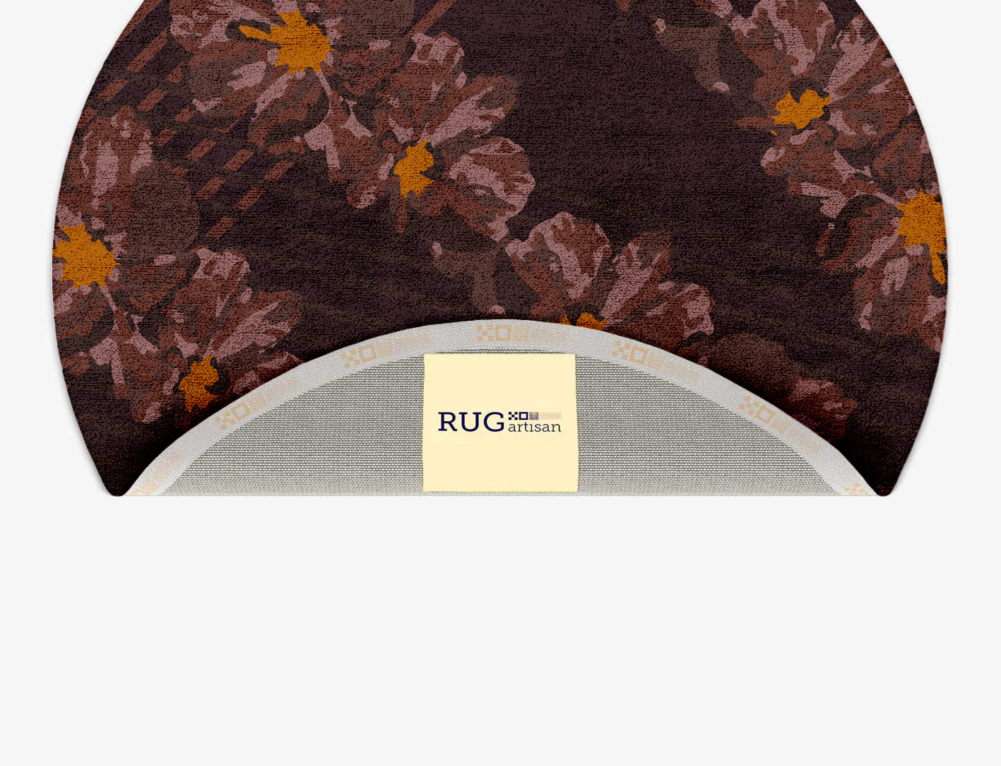 Chaplet Floral Round Hand Tufted Bamboo Silk Custom Rug by Rug Artisan