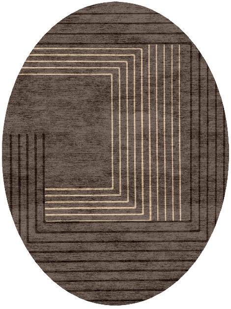 Chassis Minimalist Oval Hand Knotted Bamboo Silk Custom Rug by Rug Artisan