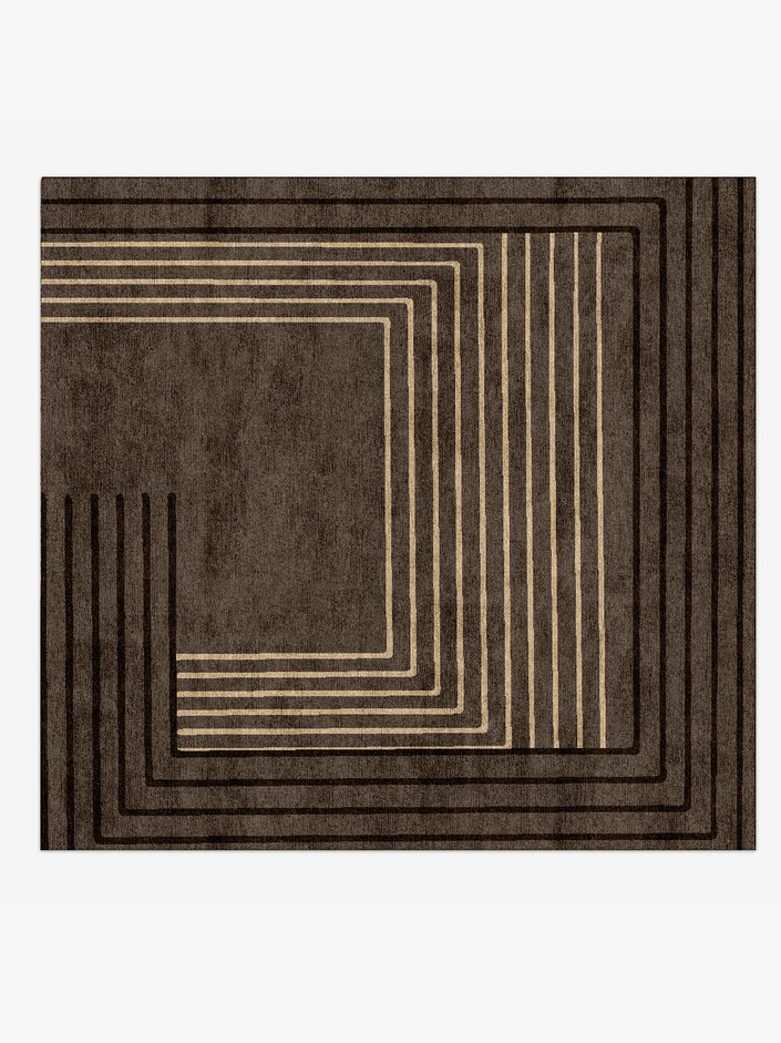 Chassis Minimalist Square Hand Knotted Bamboo Silk Custom Rug by Rug Artisan